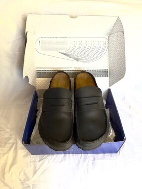 Birkenstock Black Leather Slip-On Mules